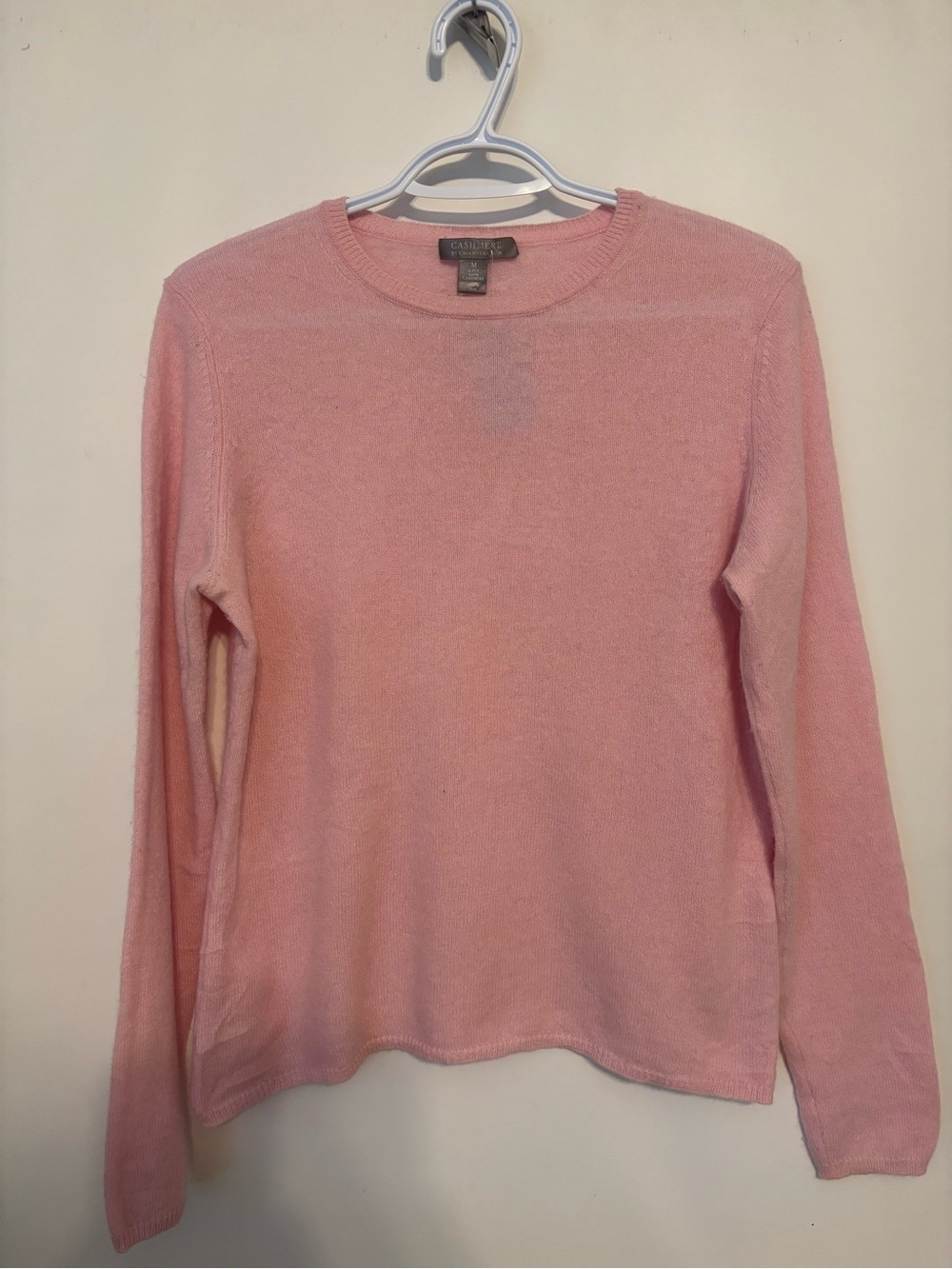 Charter Club 2 ply cashmere Pink Crewneck Long Sleeve Sweater